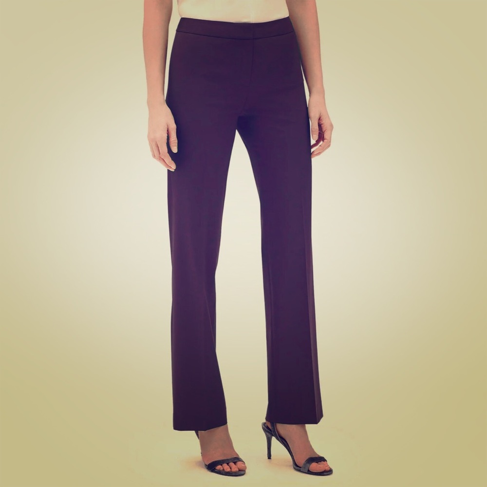 Lafayette 148 Italian Stretch Wool Pants Dark Plum